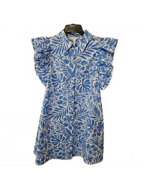 Crown & Ivy Women Dress Tropical Floral Summer Island Ocean Vacation Vibes